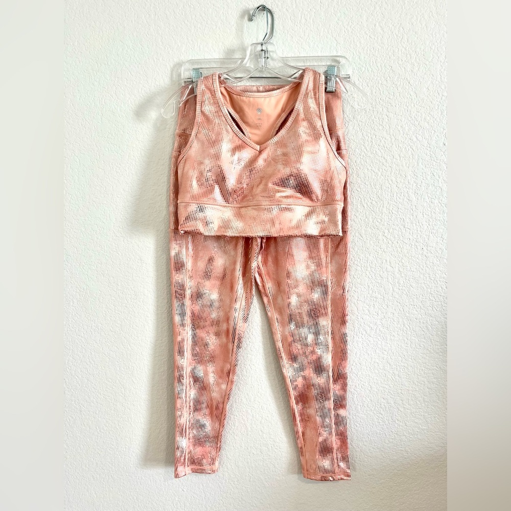 Pink Tie-Dye Shimmer Activewear Set